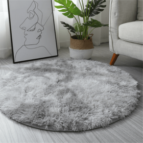 1pc, Non-Slip Plush Round Area Rug for Living Room and Kitchen - Soft and Durable Indoor Floor Mat for Home and Room Decor - 23.62 x 23.62 - Tie-dye L