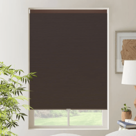 WELLSOURCE Cordless Cellular Shades without Drilling Honeycomb Blinds Blackout for Windows Bed Room, Office Easy to Install Custom Size - Brown - Cust