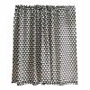 Cotton Linen Geometric Half Window Curtain Decorative Cafe Kitchen Curtains, Black White - Default
