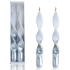 FCMSHAMD 8.8'' White Silver Taper Candles -Unscented(2 Pack) - FCMSHAMD