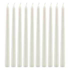 Stonebriar Unscented 10" Dripless Taper Candles with 7 Hour Burn, 10 Pack, White - STONEBRIAR