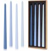 MGEZCOO 12 Inch Gradient Blue Taper Candle Sticks Pack of 4-Unscented Smokeless - MGEZCOO