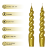 XINAOBAOLUO 7.5 inch Gold Dripless Taper Candles Burn Time 8 H,Unscented for Dinner Candles Pack of 2 - XINAOBAOLUO
