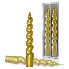 XINAOBAOLUO 7.5 inch Gold Dripless Taper Candles Burn Time 8 H,Unscented for Dinner Candles Pack of 2 - XINAOBAOLUO