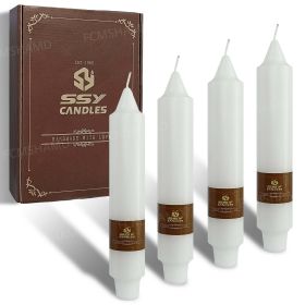 4 PCS | 7inch Handmade White Pillar Candle Unscented Taper Candles for Holiday Wedding Party Dinner Household D√©cor Candlesticks - FCMSHAMD