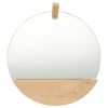 Wall Mirror Solid Pinewood 13.8" - Brown