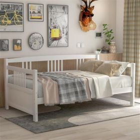 Modern Solid Wood Daybed, Multifunctional, Twin Size, White - as picture