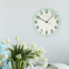 Mainstays Indoor 11.5" Round Mint Green Arabic Retro Schoolhouse Analog Wall Clock - Mainstays