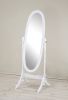 Traditional Queen Anna Style Wood Floor Cheval Mirror, White Finish - as Pic