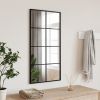 Wall Mirror Black 15.7"x31.5" Rectangle Iron - Black