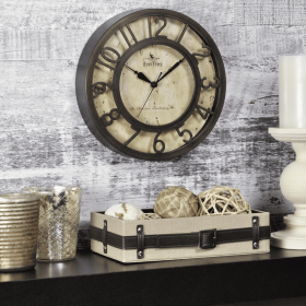 FirsTime & Co. Bronze Raised Number Wall Clock, Traditional, Analog, 8 x 2 x 8 in - FirsTime
