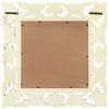 Hand Carved Mirror White 19.7"x19.7" Solid Mango Wood - White