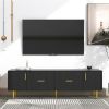 Modern TV Stand with 5 Champagne Legs - Durable, Stylish and Spacious, TVs Up to 75'' - as picture