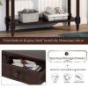 Console Table Traditional Design with Two Drawers and Bottom Shelf (Espresso) - as picture