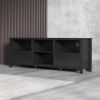 70.08 Inch Length Black TV Stand for Living Room and Bedroom, with 2 Drawers and 4 High-Capacity Storage Compartment. - as picture