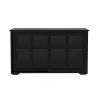 Kitchen Storage Stand Cupboard With Glass Door-Black - as picture
