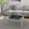 White Coffee Table, Clear Coffee Table, Modern Side Center Tables for Living Room, Living Room Furniture - as picture