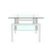 White Coffee Table, Clear Coffee Table, Modern Side Center Tables for Living Room, Living Room Furniture - as picture