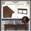 Rustic Brushed Texture Entryway Table Console Table with Drawer and Bottom Shelf for Living Room (Espresso) - as picture