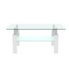 White Coffee Table, Clear Coffee Table, Modern Side Center Tables for Living Room, Living Room Furniture - as picture