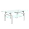White Coffee Table, Clear Coffee Table, Modern Side Center Tables for Living Room, Living Room Furniture - as picture