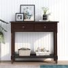 Console Table Traditional Design with Two Drawers and Bottom Shelf (Espresso) - as picture