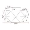 38"Three-dimensional Embossed Pattern Design American Retro Style Coffee Table - as picture