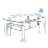 White Coffee Table, Clear Coffee Table, Modern Side Center Tables for Living Room, Living Room Furniture - as picture