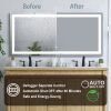 60 in. W x 28 in. H Rectangular Frameless LED Light Wall Vertical/Horizontal Bathroom Vanity Mirror with no Plug - 60*28