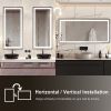 60 in. W x 28 in. H Rectangular Frameless LED Light Wall Vertical/Horizontal Bathroom Vanity Mirror with no Plug - 60*28