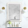 Rectangular Single Aluminum Framed Anti-Fog LED Light Wall Bathroom Vanity Mirror - 24*32 - Gold