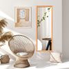 47.5 x 14.5 Inch Wood Frame Full Length Hanging Mirror - golden