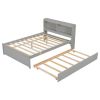 Full Bed with Trundle,Bookcase,Grey - as picture