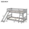 Bunk Bed with Convertible Slide and Ladder, Gray - as picture