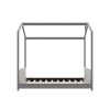 Twin Size Velvet House Bed Wood Bed, Gray - as picture