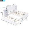 Queen Size Storage Platform Bed with Pull Out Shelves and Twin XL Size Trundle, White - as picture