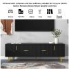 Modern TV Stand with 5 Champagne Legs - Durable, Stylish and Spacious, TVs Up to 75'' - as picture