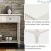 Console Table Traditional Design with Two Drawers and Bottom Shelf (Ivory White) - as picture
