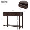 Console Table Traditional Design with Two Drawers and Bottom Shelf (Espresso) - as picture