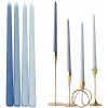 MGEZCOO 12 Inch Gradient Blue Taper Candle Sticks Pack of 4-Unscented Smokeless - MGEZCOO