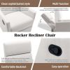 Modern Upholstered Rocker Nursery Chair Plush Seating Glider Swivel Recliner Chair, Beige - as picture