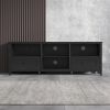 70.08 Inch Length Black TV Stand for Living Room and Bedroom, with 2 Drawers and 4 High-Capacity Storage Compartment. - as picture