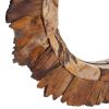 Wall Mirror 23.6" Teak Round - Brown