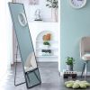 Black Solid Wood Frame Full-length Mirror, Dressing Mirror, Bedroom Home Porch, Decorative Mirror, Clothing Store, Floor Mounted Large Mirror, Wall Mo