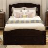 Platform Twin Bed Frame with Storage Drawer and Wood Slat Support No Box Spring Needed, Espresso - as picture