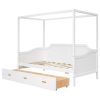Twin Size Wooden Canopy Daybed with 3 in 1 Storage Drawers,White - as picture