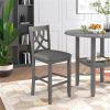 Farmhouse 2 Piece Padded Round Counter Height Kitchen Dining Chairs with Cross Back for Small Places, Gray - as picture