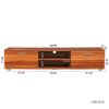 Walnut TV Stand for 70 Inch TV Stands, Media Console Entertainment Center Television Table, 2 Storage Cabinet with Open Shelves for Living Room Bedroo