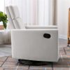 Modern Upholstered Rocker Nursery Chair Plush Seating Glider Swivel Recliner Chair, Beige - as picture