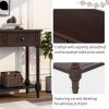 Console Table Traditional Design with Two Drawers and Bottom Shelf (Espresso) - as picture